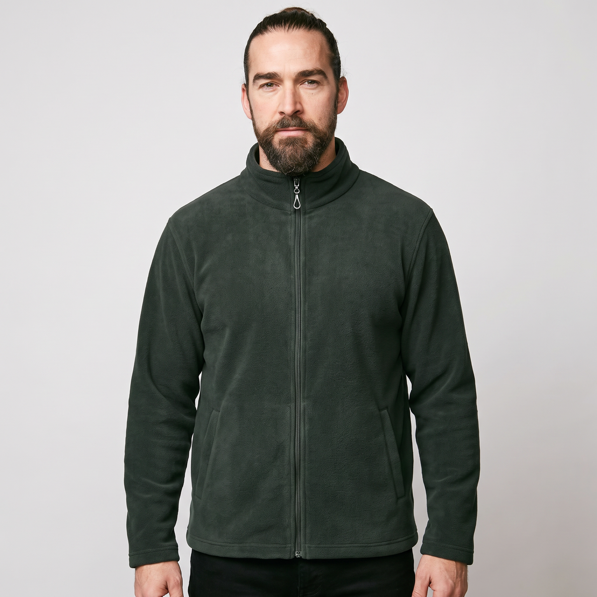 Herren Fleecejacke mit durchgehendem Reißverschluss – entspannte Passform