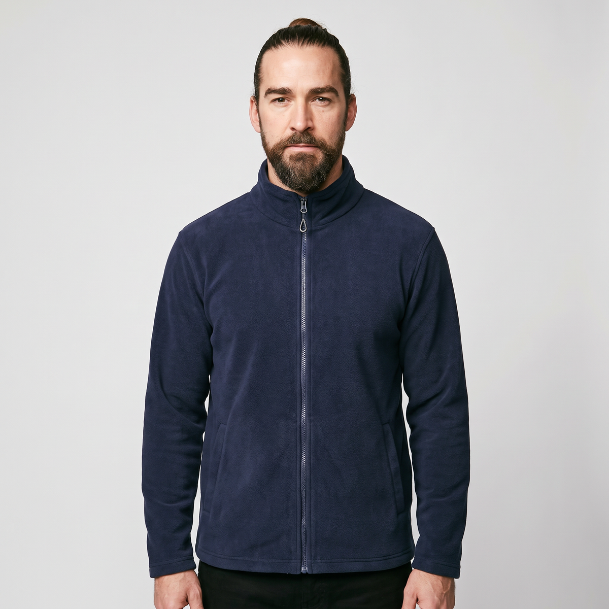 Herren Fleecejacke mit durchgehendem Reißverschluss – entspannte Passform