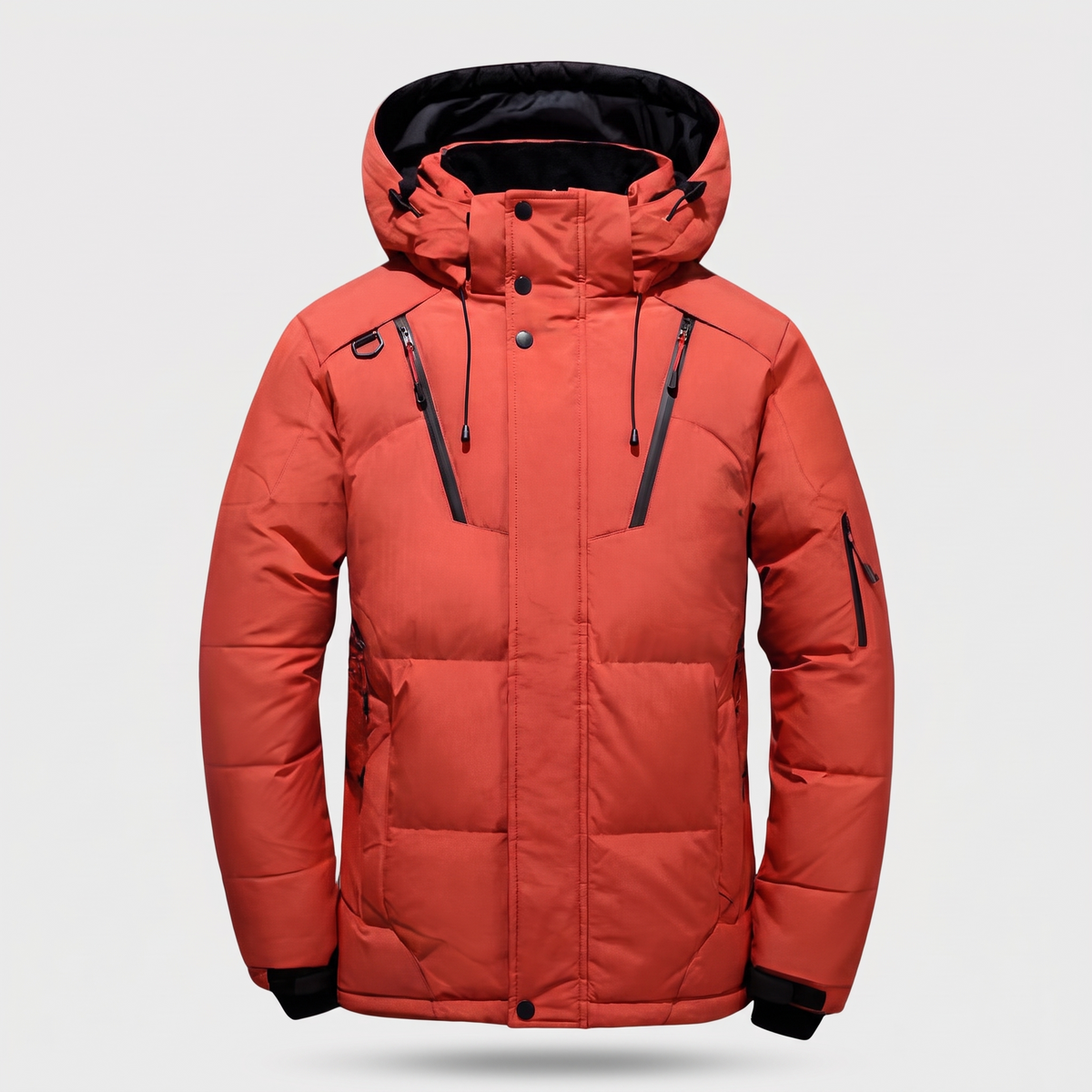 Herren Steppjacke mit 7 Taschen – Daunenjacke mit Kapuze für den Winter