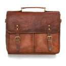 NAMA 'Charlie' Umhängetasche Echtes Leder M 13 Zoll Schultertasche Vintage Messenger Bag Aktentasche Business Tasche Lehrertasche Laptoptasche Naturleder Braun