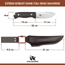 Wolfgangs LUPUS Outdoor Messer feststehende Klinge im klassischem Stil - Survival Messer feststehende Klinge - Jagdmesser mit Scheide und Belt-Loop - Perfektes Bushcraft Messer Outdoor Survival