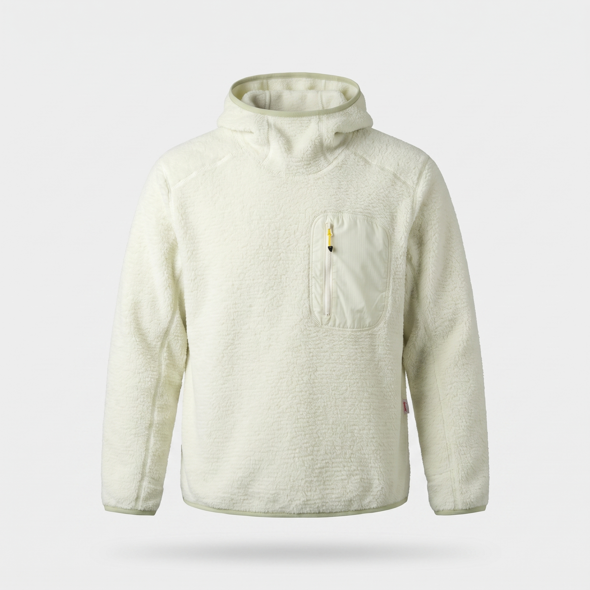 Fleece-Hoodie – Sherpa-Pullover mit Kapuze und Reißverschlusstasche