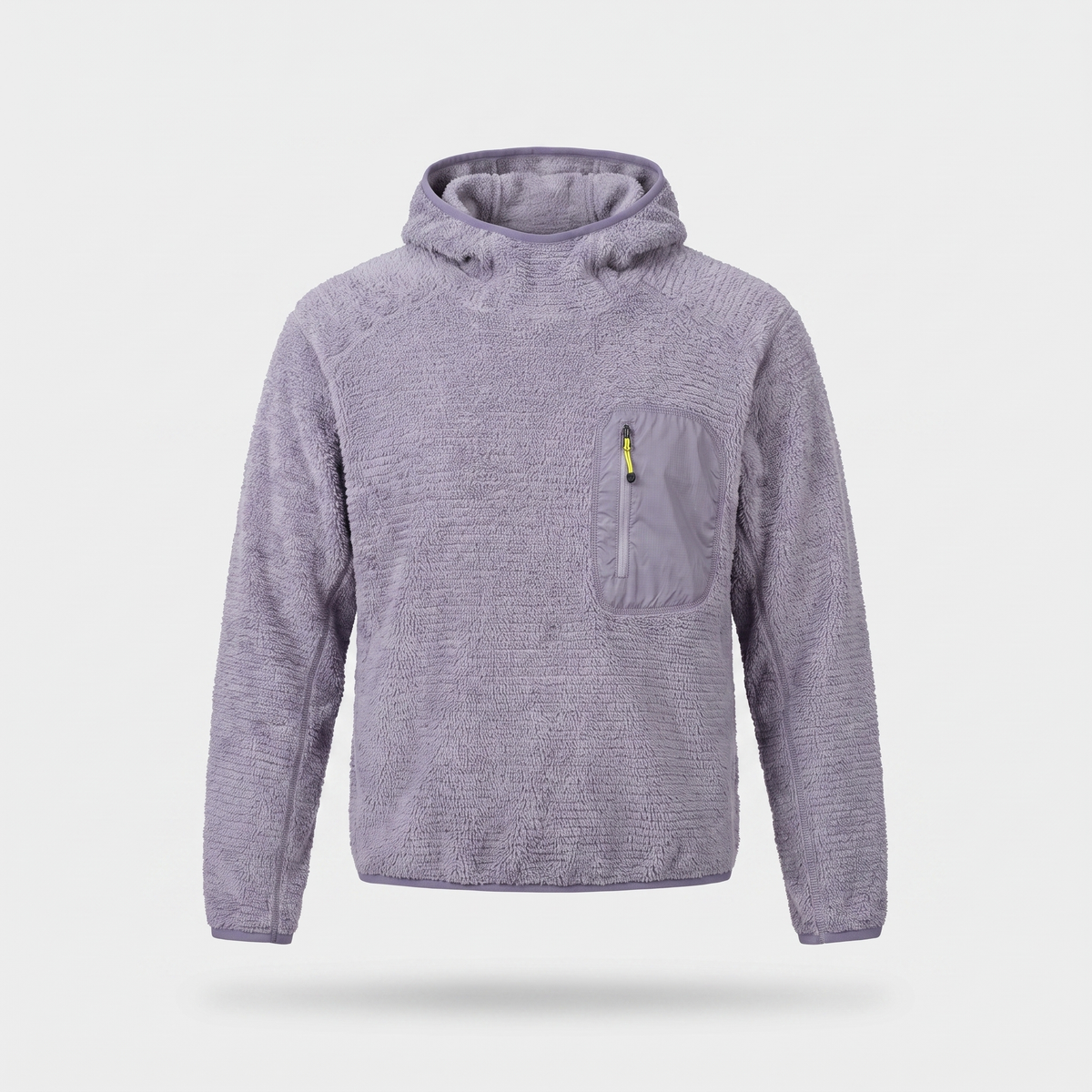 Fleece-Hoodie – Sherpa-Pullover mit Kapuze und Reißverschlusstasche