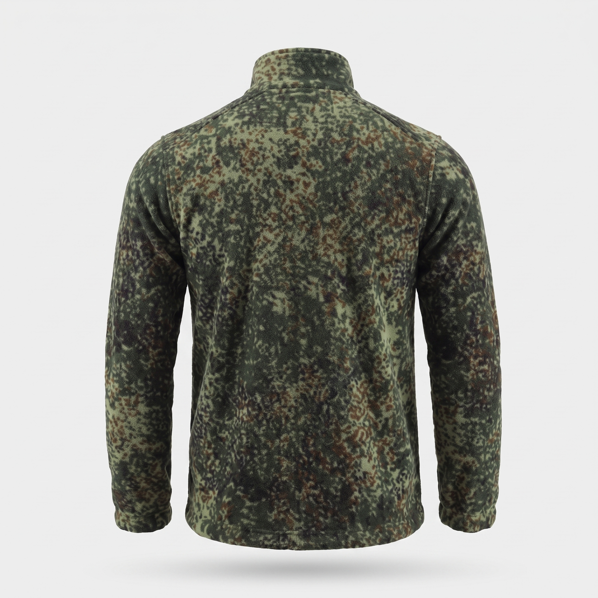 Herren Camo-Fleecejacke – durchgehender Reißverschluss, Stehkragen