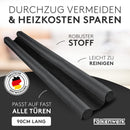 FALKENWERK Zugluftstopper für Türen [2er Set] - Zuschneidbare Türdichtung 90 cm - Heizkosten sparender Tür Zugluftstopper - Doppelseitige Türdichtung unten - Tür Dichtung mit idealer Passform -Schwarz