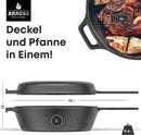 Gusseisen Topf 2in1 mit Grillpfanne/