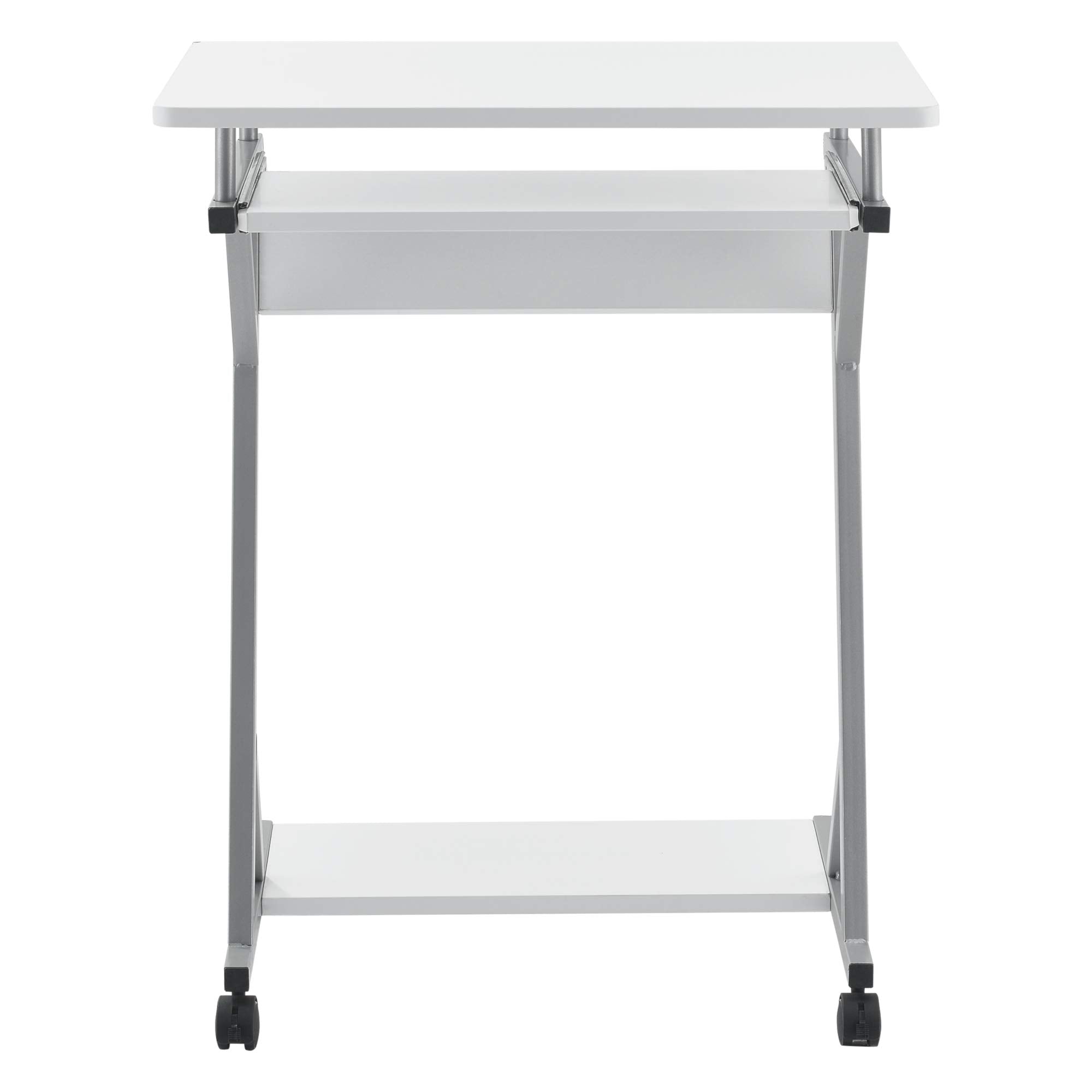 [en.casa] Rollbarer Computertisch 60x40x75cm Weiß PC-Tisch