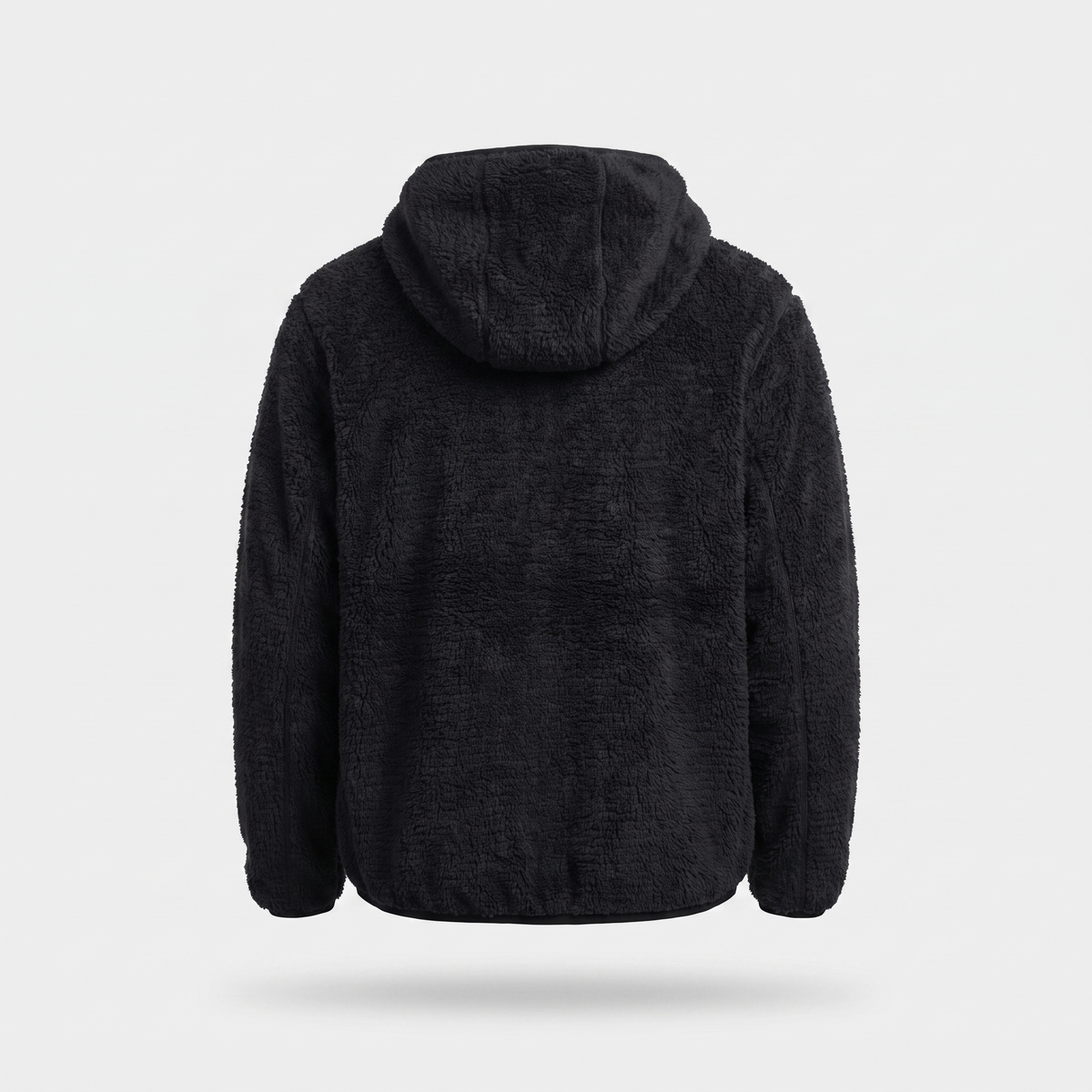 Fleece-Hoodie – Sherpa-Pullover mit Kapuze und Reißverschlusstasche