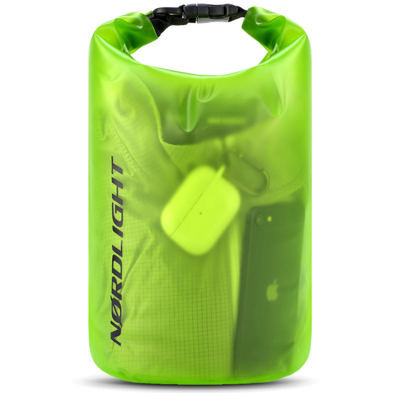 Nordlight Dry Bag 2L Wasserdichter Beutel - (Grün) Wasserdichter Packsack Mit Roll Top Verschluss Und Schultergurt | Schwimmen, Baden, Strand, Kanu, Stand Up Paddling, Tauchen