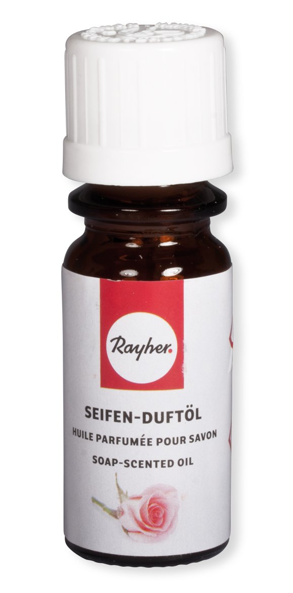 Rayher 34252000 Hobby Seifen Duftöl (100% vegan, in Glasflasche mit Kindersicherheitsverschluss, hautpflegende und wohltuende Wirkung) Rose, 10 ml