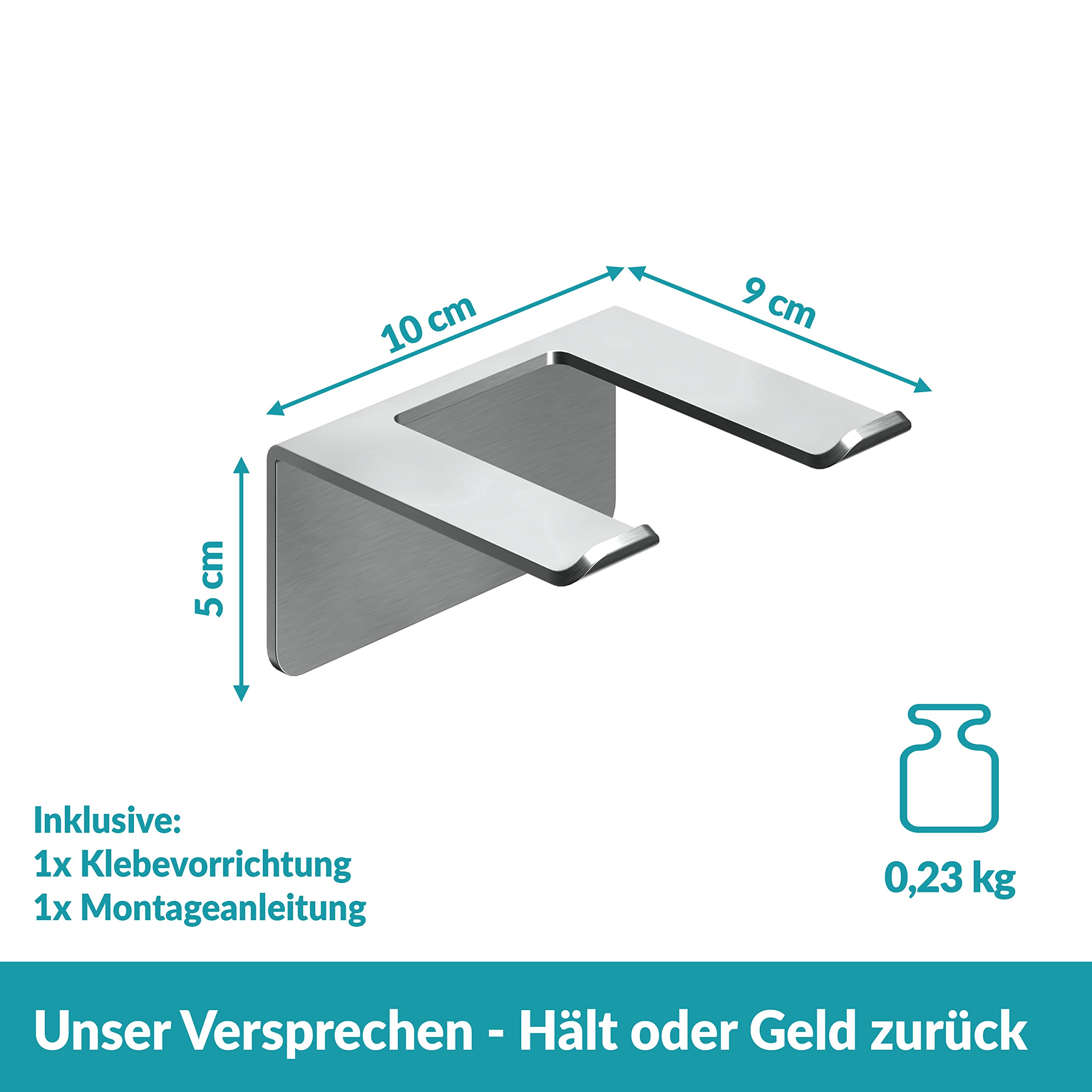 WEISSENSTEIN Föhnhalter ohne Bohren - Edelstahl - Selbstklebend