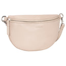 LEABAGS Bogota große Bauchtasche aus echtem Leder | Gürteltasche mit Reißverschluss | Crossbody Bag für Damen | 27x7x16 cm | Brusttasche Creme Beige