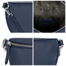 LEABAGS Bogota große Bauchtasche aus echtem Leder | Gürteltasche mit Reißverschluss | Crossbody Bag für Damen | 27x7x16 cm | Brusttasche Blau