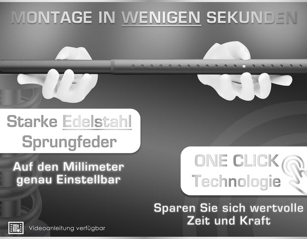 MEISENBERG Teleskopstange 87-120 cm Ø32mm, Grau – Gardinenstange Ohne Bohren, Klemmstange Ausziehbar, Vorhangstange Zum Klemmen – Ideal für Vorhang & Gardinen