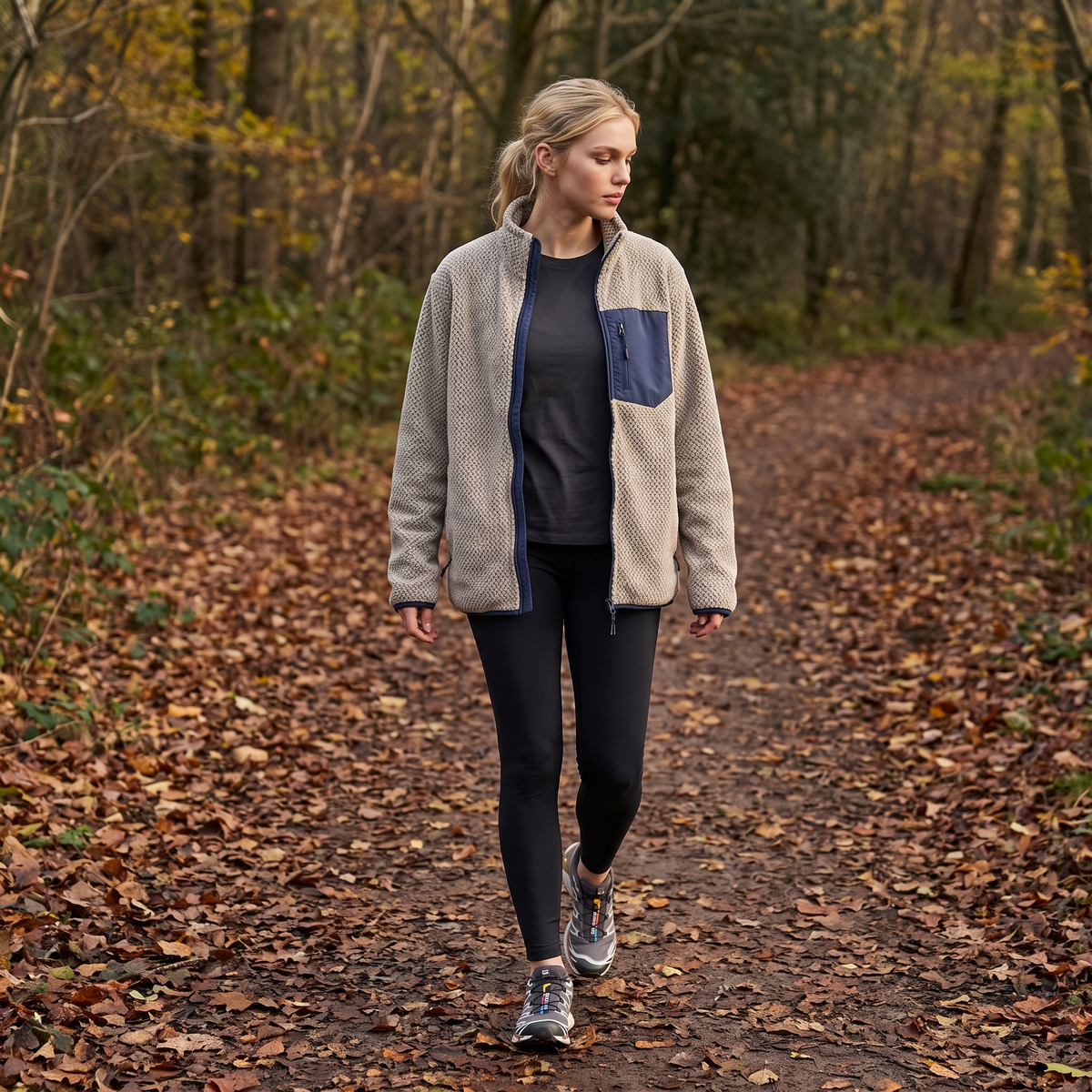 Damen Fleecejacke – durchgehender Reißverschluss zum Wandern