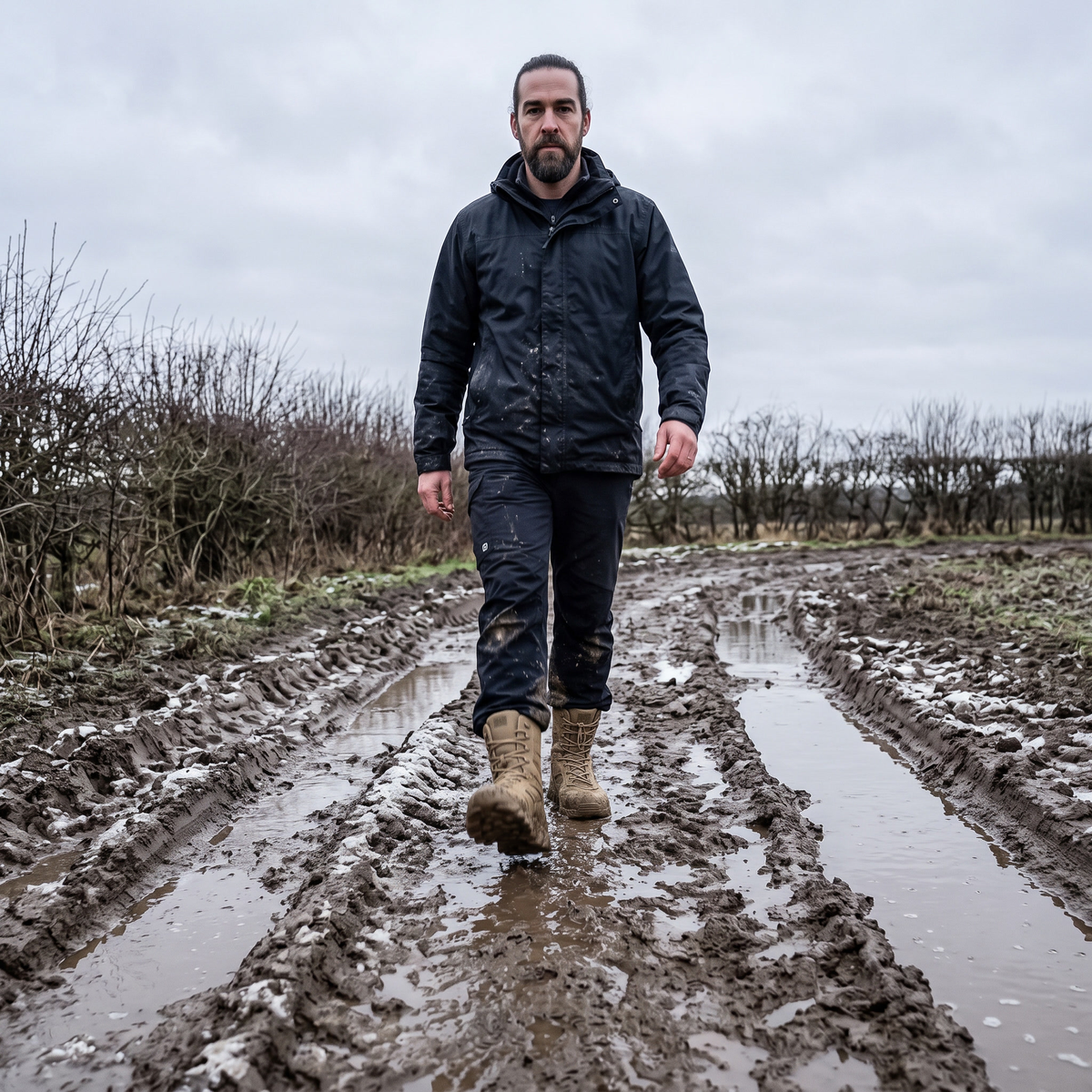 Herren Wanderstiefel mit Seitenreißverschluss – Schnür-Wanderschuhe mit Profilsohle