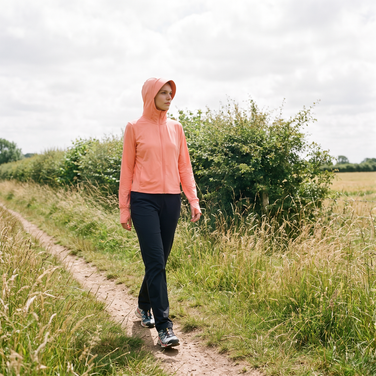 Damen Sonnenhoodie mit Reißverschluss – leichte UV-Schutzjacke