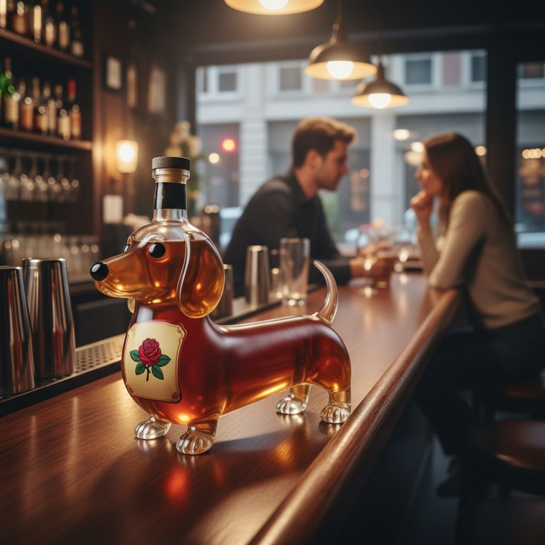 Rebolet | Handgefertigte Flasche aus Glas in Hundeform – Hundeliebhaber lieben sie