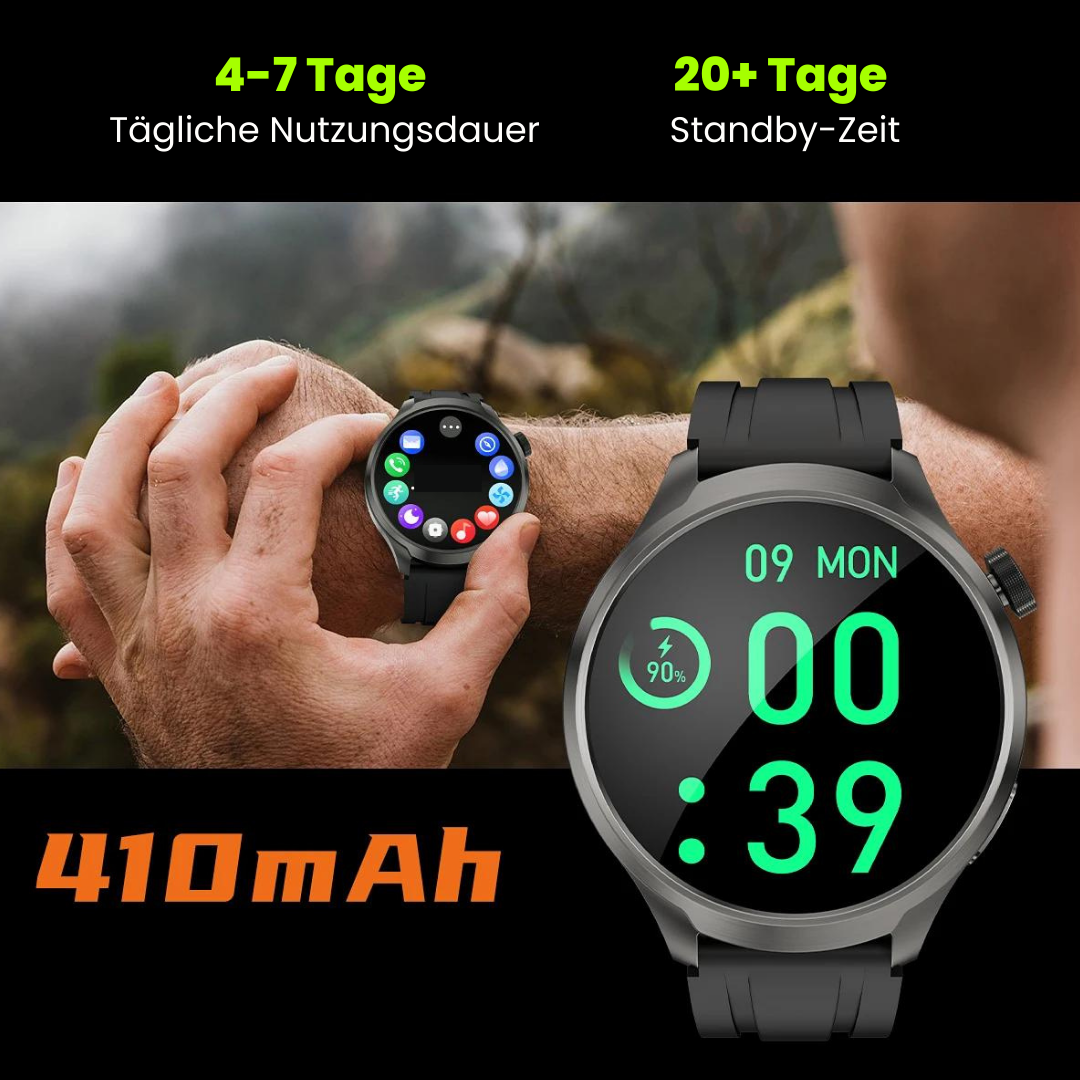 Rebolet | VitalSense Pro X - Gesundheits-Smartwatch mit Lederarmband (2025)
