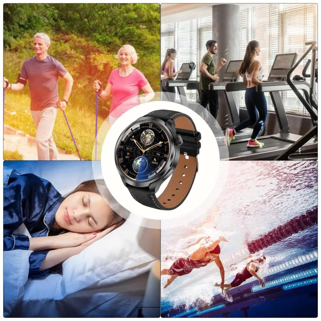 Rebolet | VitalSense Pro X - Gesundheits-Smartwatch mit Lederarmband (2025)