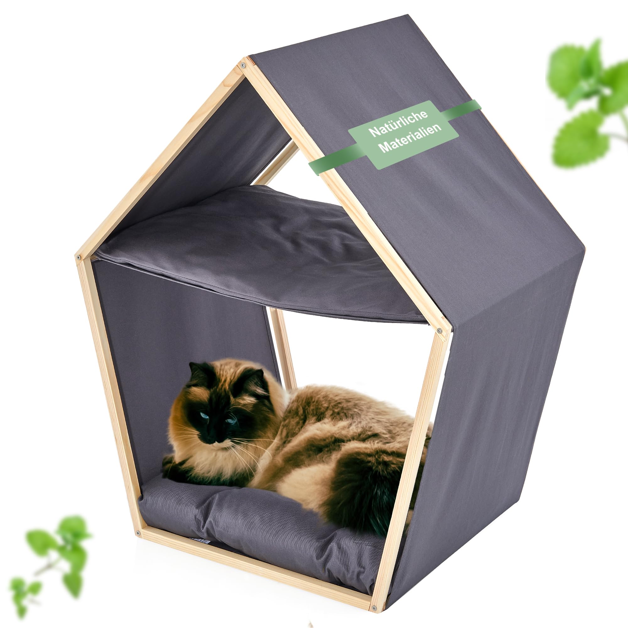 Nemmy Katzenlounge | Katzenhöhle Hängematte Katzenbett | Flauschiges Kissen zum Schlafen | Kuschelhöhle | Katzenmöbel große Katze | Katzenhaus Indoor | Katzenkorb