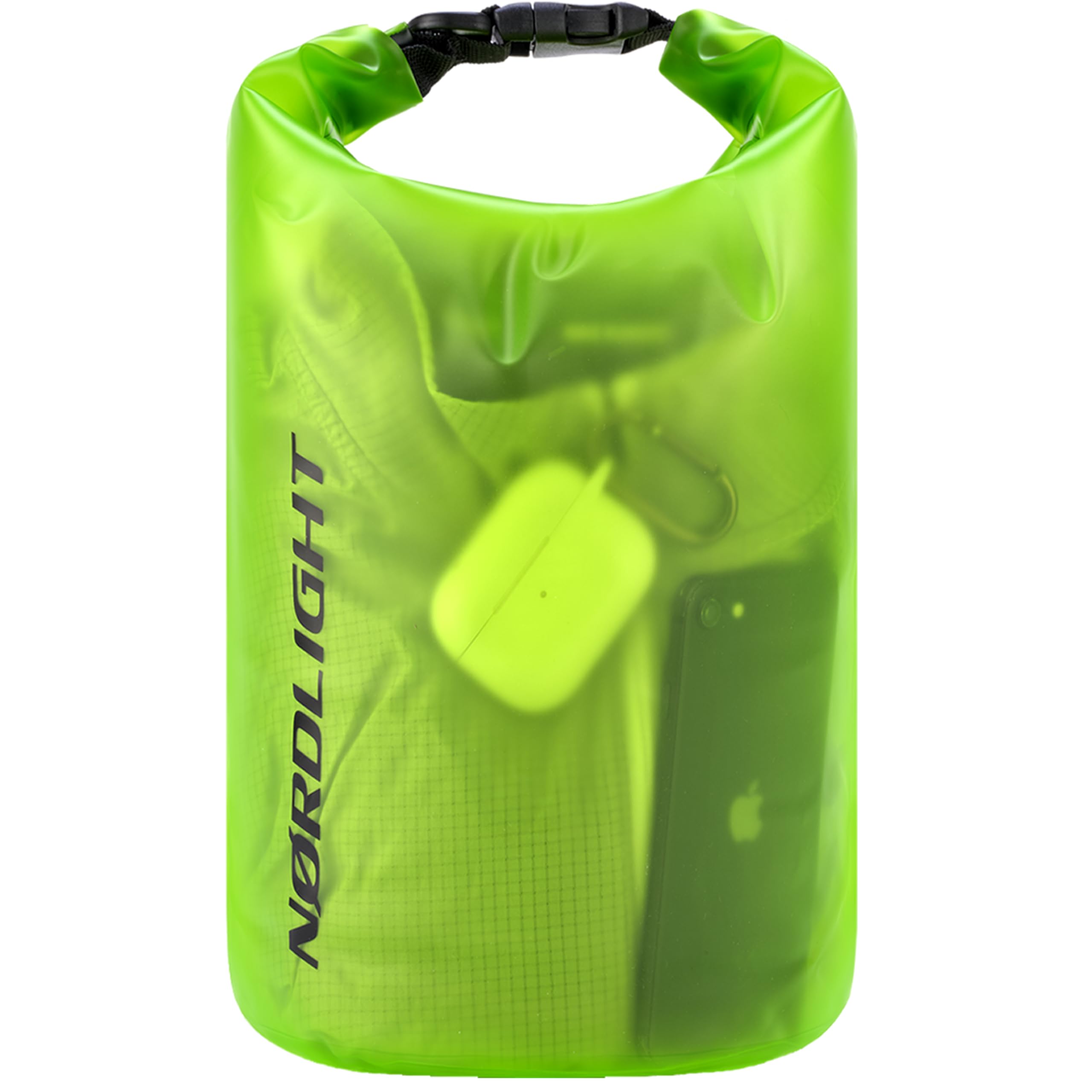 Nordlight Dry Bag 5L Wasserdichter Beutel - (Grün) Wasserdichter Packsack Mit Roll Top Verschluss Und Schultergurt | Schwimmen, Baden, Strand, Kanu, Stand Up Paddling, Tauchen