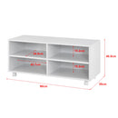 [en.casa] Lowboard mit Rollen 'Gränne' 90x35x41cm mobiles Regal TV-Schrank 4 Ablagen Fernsehregal Fernsehtisch Matt Weiß