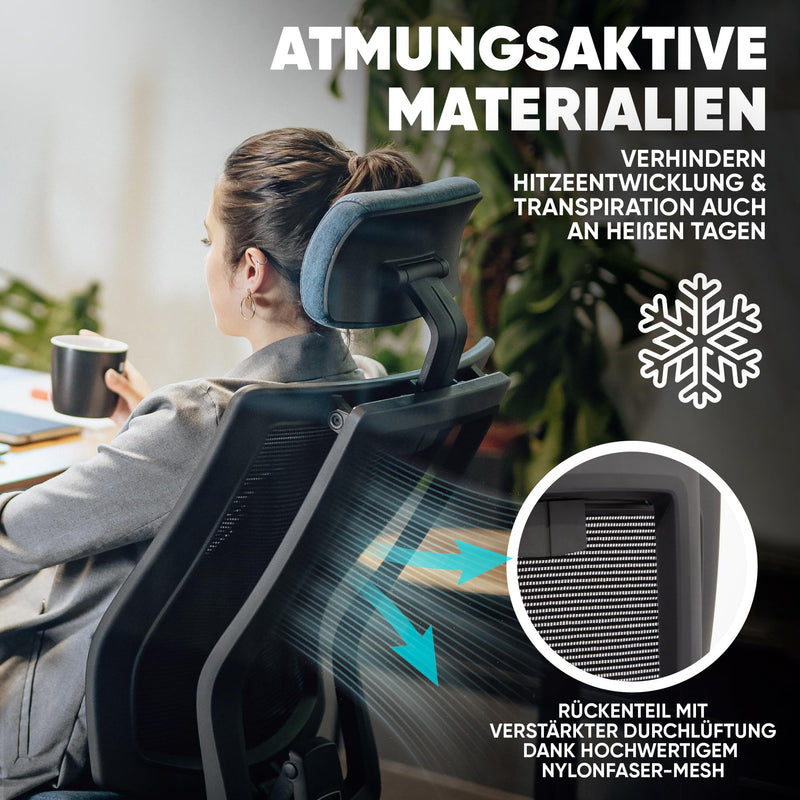 SIT RELAXED die Beste Rückenlehne für deinen Schreibtischstuhl ergonomischer Bürostuhl zum Arbeiten extrem bequem der perfekte Office Chair für Zuhause PC Stuhl fürs Arbeitszimmer in Top Qualität