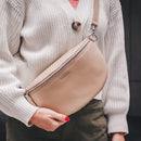 LEABAGS Bauchtasche aus echtem Leder | Gürteltasche mit Reißverschluss | Crossbody Bag für Damen