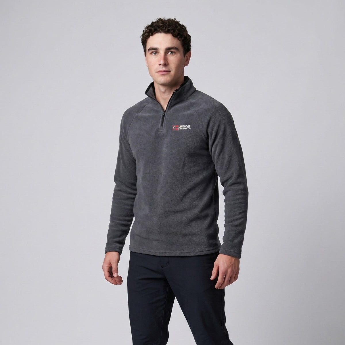 Herren Quarter-Zip Thermo-Fleece – atmungsaktiver Midlayer