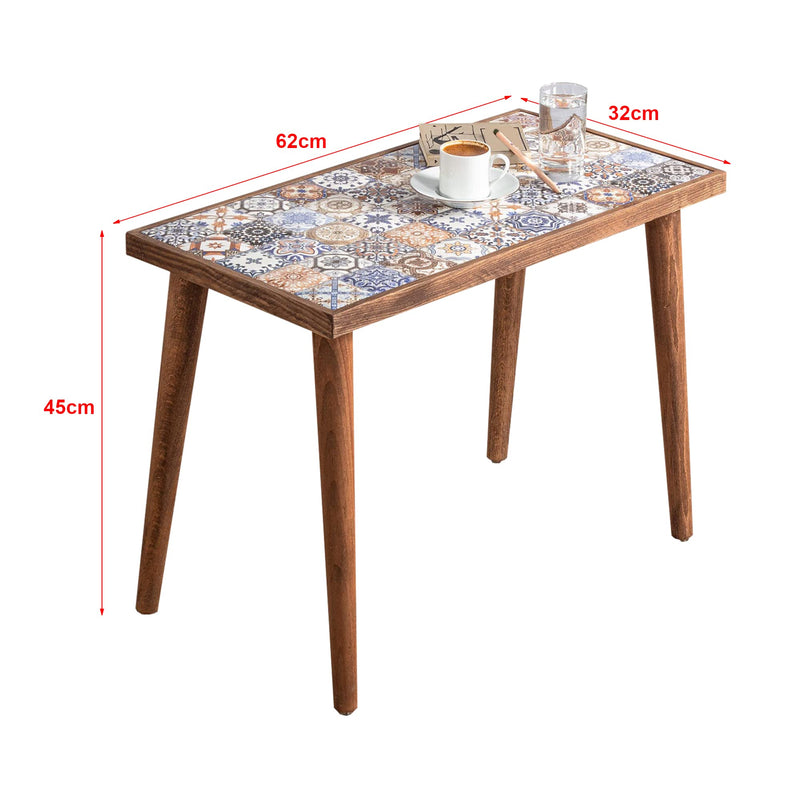 [en.casa] Couchtisch Gotland 45 x 62 x 32 cm Beistelltisch schmaler Kaffeetisch für Schlafzimmer Wohnzimmer büro eckig Sofatisch Weiß