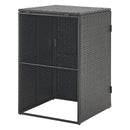 [en.casa] Mülltonnen Verkleidung Widnau für 1 Mülltonne 240 L Mülltonnenbox Mülltonnenhaus Polyrattan Stahlrahmen 109 x 70 x 78 cm Dunkelgrau