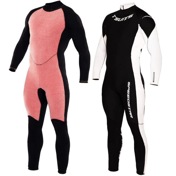 T´SUITS Neoprenanzug Herren [4/3mm, Lang, Speedstar] Tauchanzug, Schwimmen, Surfen, Tauchen, Wasserski | Jetzt Größe Wählen (XL, Schwarz/Weiß)