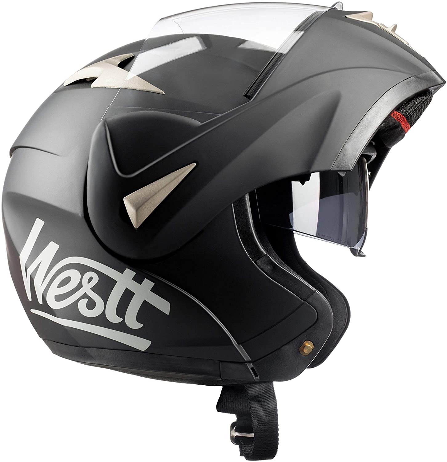 Westt Motorradhelm Herren Damen Integralhelm Klapphelm Flip-up Motorrad Jethelm Chopper Mofa Moped Roller Modular Helm Motorrad ECE DOT Zertifiziert, schwarz, S (55-56 cm)