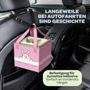 Heldenzimmer - Tonie Tasche Rosa für Toniebox mit Häschen [GRATIS Befestigung fürs Auto] - Sichere Tonie Box Aufbewahrung in Toniebox Tasche für bis zu 10 Figuren und Zubehör