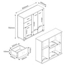 [en.casa] Sideboard Crimla Flurschrank Mehrzweckschrank Kommode mit 2 Schubladen Wonhzimmerschrank für Flur Wohnzimmer Schlafzimmer 76x80x28cm Weiß