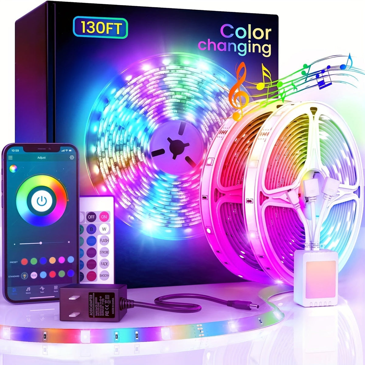 LED Strip Lights, Farbwechsel, App-Steuerung
