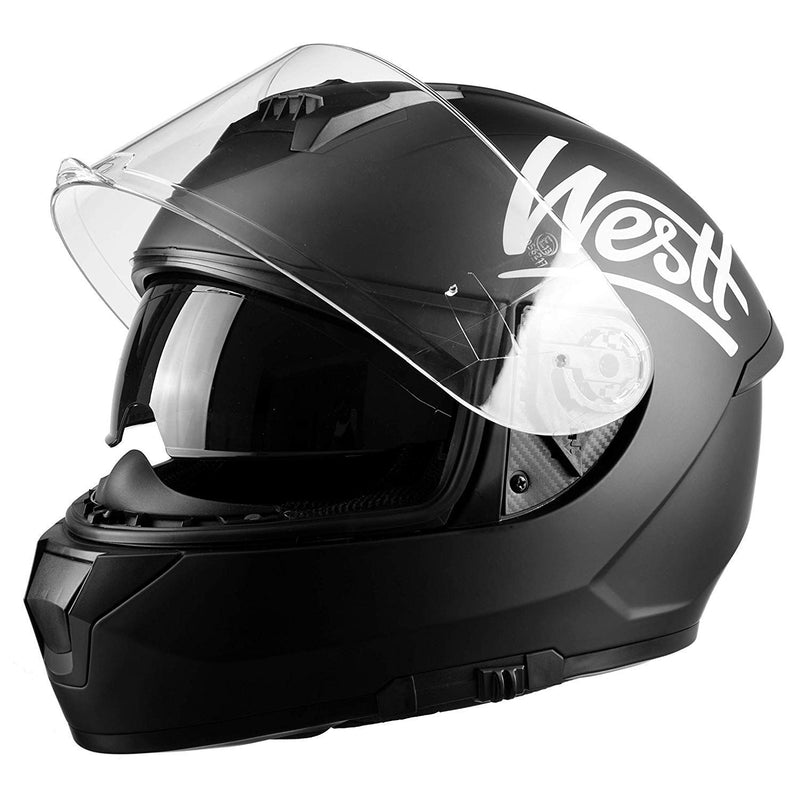 Westt Storm - Integralhelm Motorradhelm in Schwarzmatte · Roller Motorrad ECE