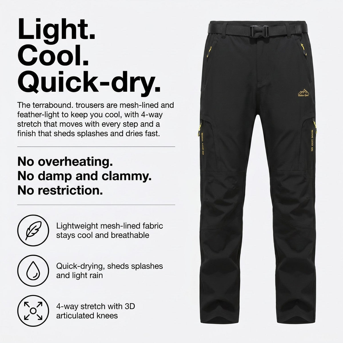 Herren Wanderhose leicht – schnelltrocknend, Stretch