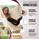 HEIMLING® Hängesessel Indoor & Outdoor XXL [All Inclusive Paket mit Aufhängung + 3 Kissen] Hängesessel Kinder & Erwachsene bis 150 kg | Hängematte Indoor Wohn- Schlafzimmer, Garten Balkon Terrasse