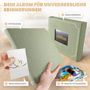 Liebevolles Fotoalbum inkl. 75 Fotos und Geschenkbox [in ALLEN Farben]. Fotoalbum zum Einkleben der schönsten Momente. Fotobuch zum Einkleben. Fotoalbum klein und Fotoalbum Grün. Fotoalben