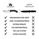 Wolfgangs IMPETUS Hochwertiges Outdoor Messer Feststehend aus feinstem 440C Stahl - Jagdmesser inkl. Kydex Holster - Survival Messer Outdoor das perfekte Überlebensmesser in der Wildnis (Silber)