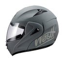 Westt Motorradhelm Herren Damen Integralhelm Klapphelm Flip-up Motorrad Jethelm Chopper Mofa Moped Roller Modular Helm Motorrad ECE DOT Zertifiziert, grau, M (57-58 cm)