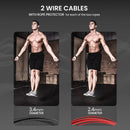 Springseil Speed Rope mit Trainings-eBook + Ersatzkabel: 2 verstellbare Stahlseile Profi Kugellager Anti-Rutsch Griffe | Sprungtrainer Workout Profi Sport Boxen Training Erwachsene Damen Herren