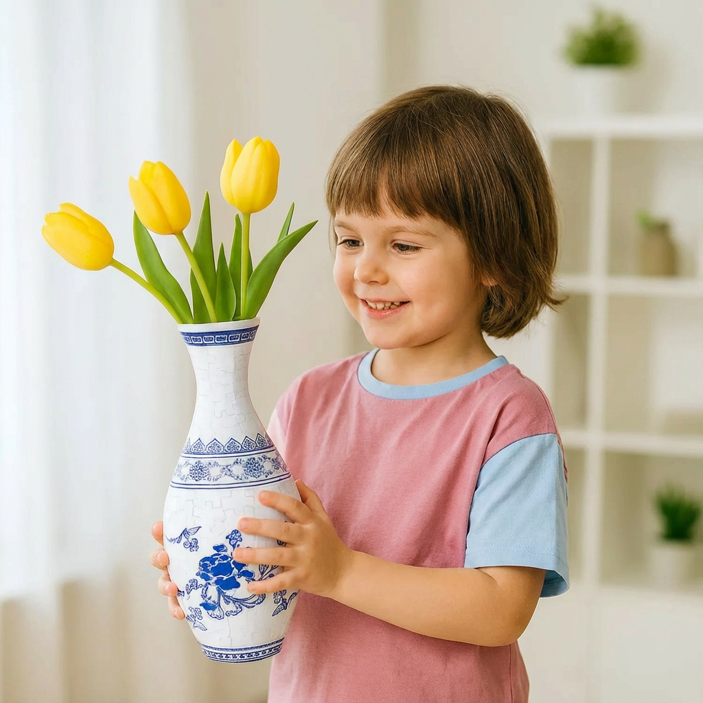Rebolet | 3D Puzzle Vase Dekoration für echte Blumen