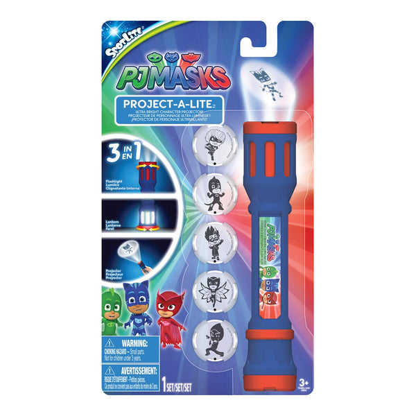 PJ Masks 40345 Projektions-Taschenlampe mit 6 austuaschbaren Linsen zum Projizieren, bunt