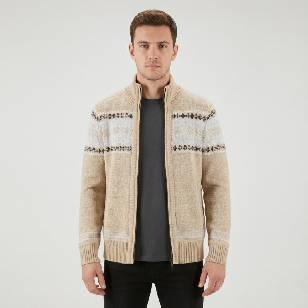 Strickcardigan mit durchgehendem Reißverschluss