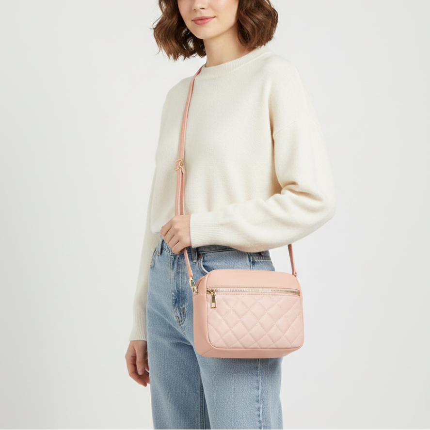 Weiche Crossbody-Tasche aus Spaltleder