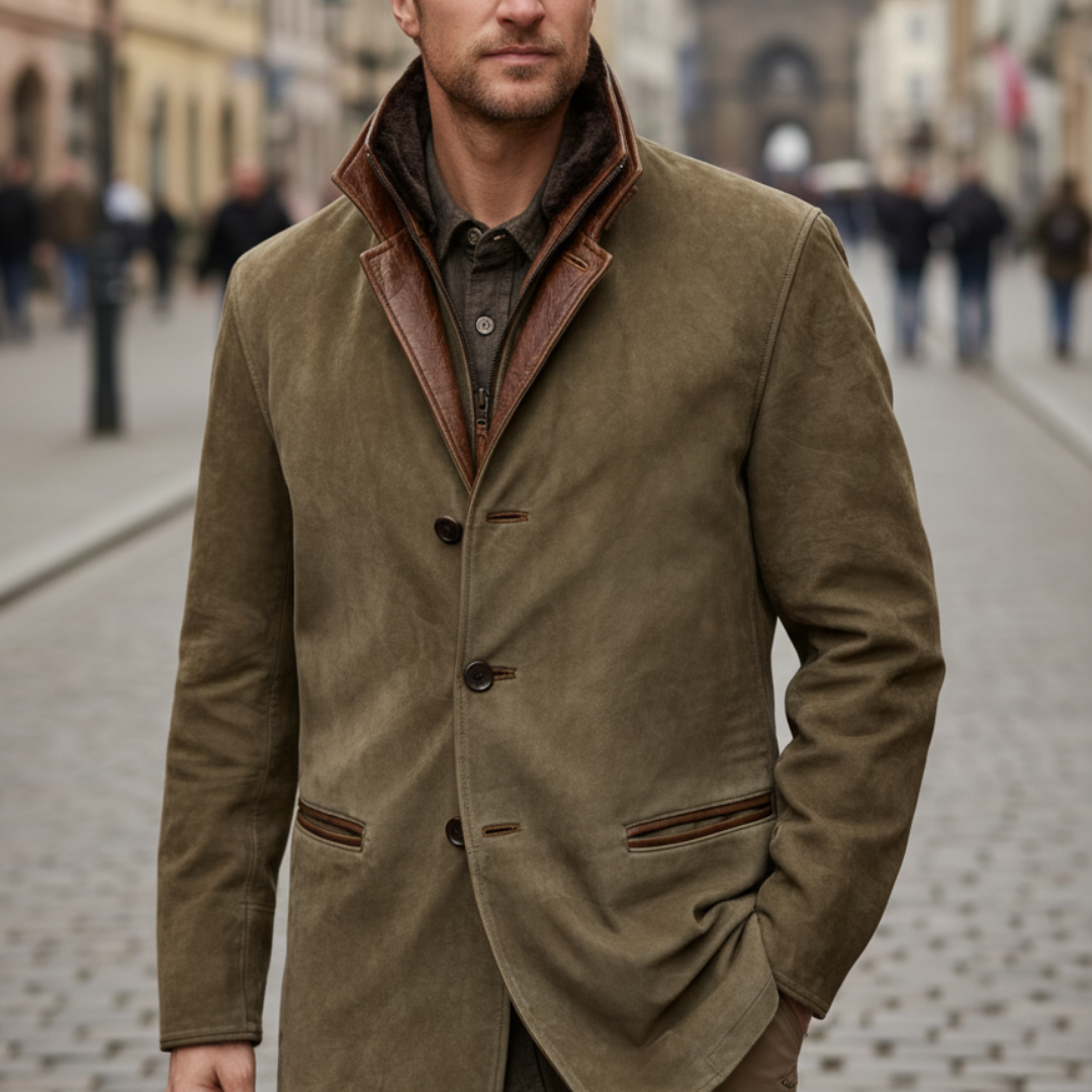 Lederjacke Herren Vintage mit Futter & Tailored Fit – Classic Rider