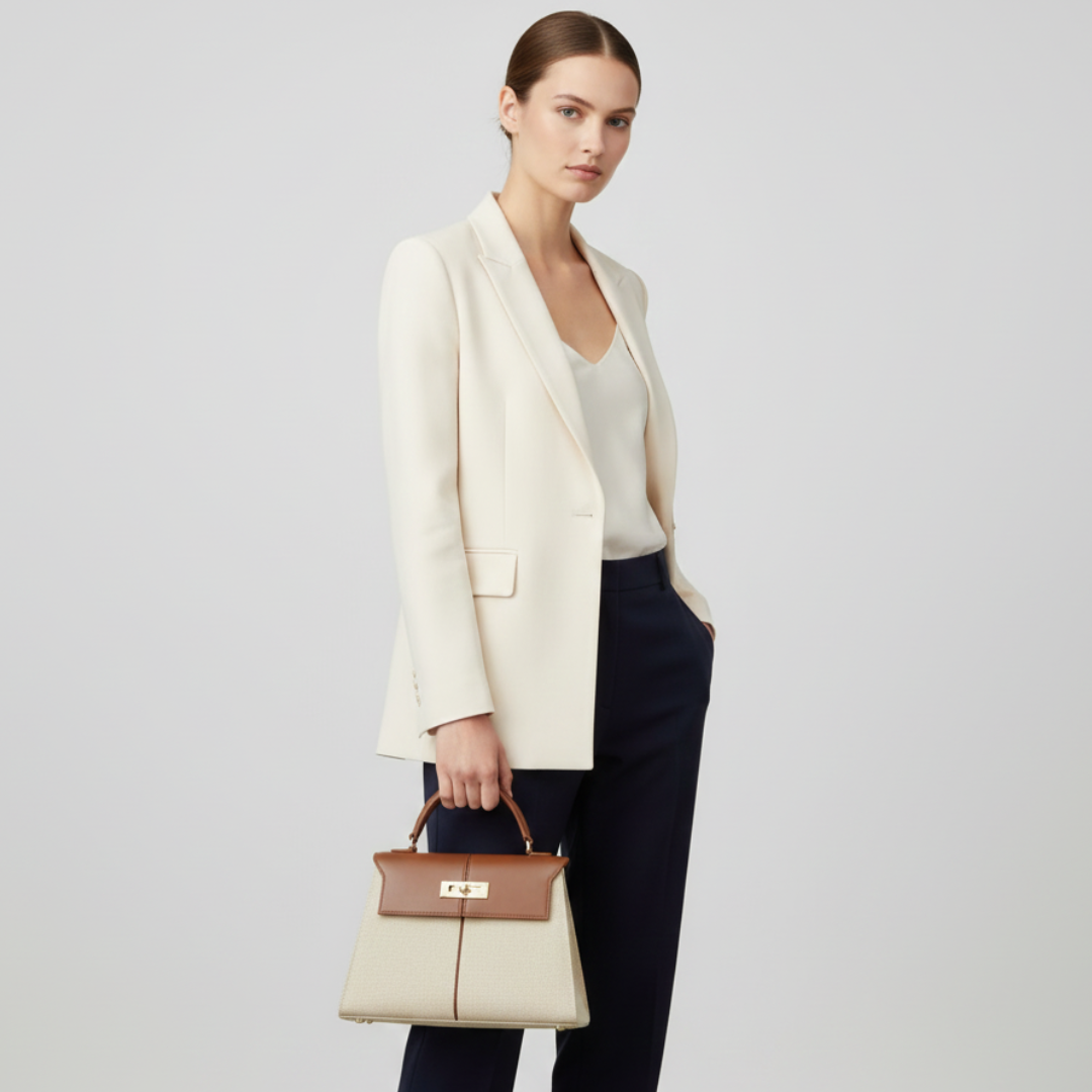 Große quadratische Handtasche mit Tragegriff